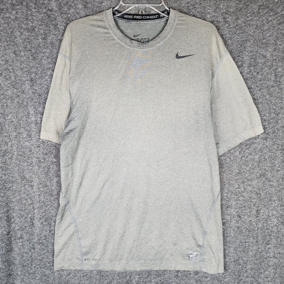 Nike Other - Nike T-Shirt Mens L Pro Combat Gray Fitted Dri-FIT Training Short Sleeve EUC